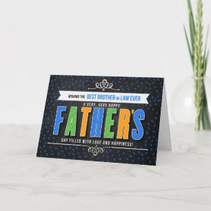 Cartes Pour Fêtes Annuelles Beau-frère Typographie Colorée pour la Fête des Pè