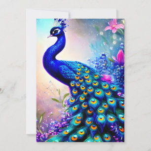 Cartes Pour Fêtes Annuelles Beau Imaginaire Peacock
