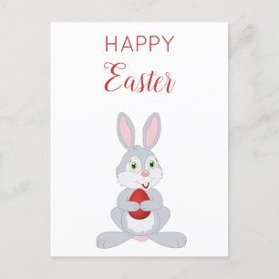 Cartes Pour Fêtes Annuelles Beau lapin de Pâques Oeuf de Pâques Rouge