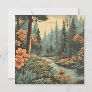 Cartes Pour Fêtes Annuelles Beau paysage de la rivière Forêt