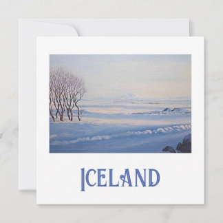 Cartes Pour Fêtes Annuelles Beau paysage de neige d'hiver islandais beaux art