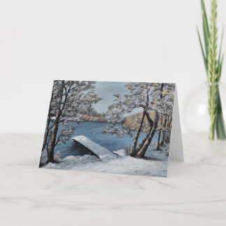 Cartes Pour Fêtes Annuelles Beau paysage neigeux, scène hivernale