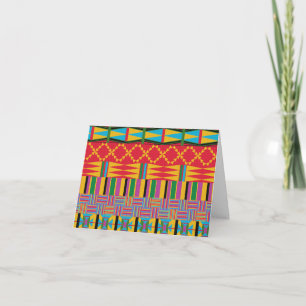 Cartes Pour Fêtes Annuelles Beau Tissu Kente Inspiré Kwanzaa Souhaits