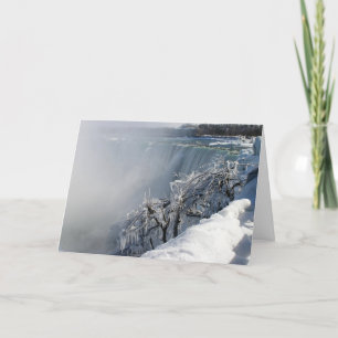 Cartes Pour Fêtes Annuelles Beauté hivernale : les chutes du Niagara avec un v
