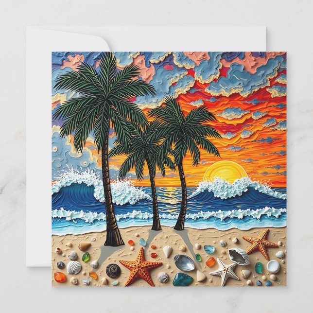 Cartes Pour Fêtes Annuelles Beautiful Beachy Happy | Saying Hi (Devant)