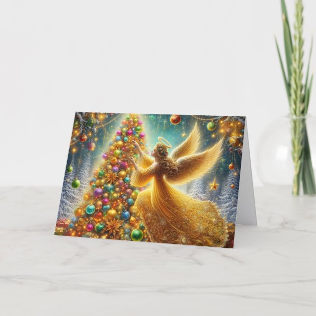 Cartes Pour Fêtes Annuelles Beautiful Golden Angel Christmas (Devant)