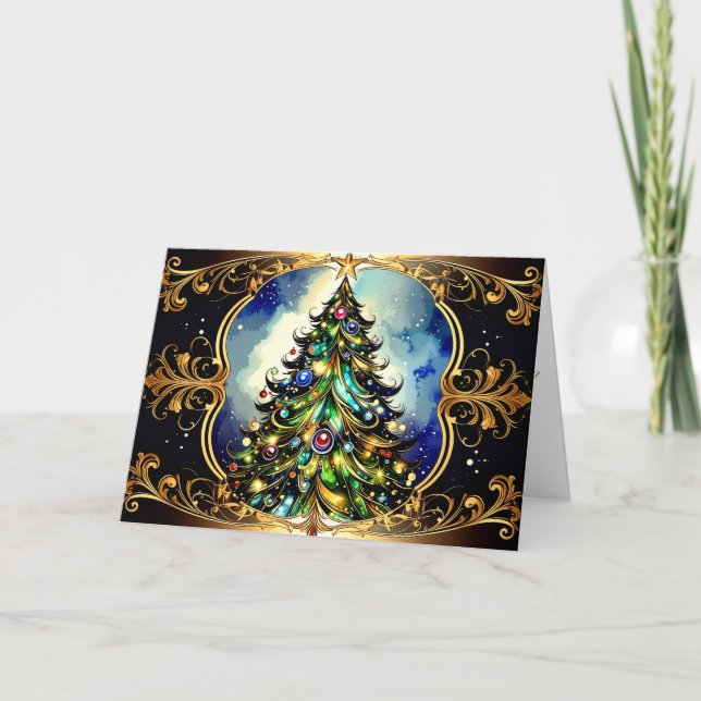Cartes Pour Fêtes Annuelles Beautiful Ornate Elegant Victorian Christmas Tree (Devant)