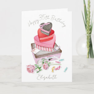 Cartes Pour Fêtes Annuelles Beaux cadeaux Vintages et fleurs Joyeux anniversai