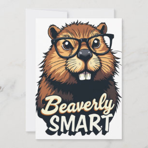 Cartes Pour Fêtes Annuelles Beaverly Smart - Drôle Castor avec lunettes Graphi
