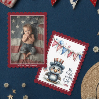 Cartes Pour Fêtes Annuelles Bébé Aigle Premier Quatre Juillet