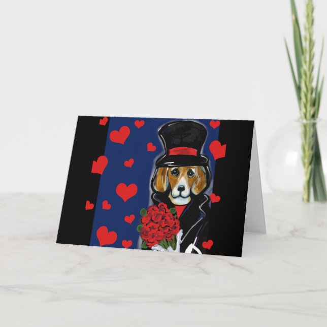 CARTES POUR FÊTES ANNUELLES BÉBÉ BEAGLE DE LA SAINT-VALENTIN (Devant)