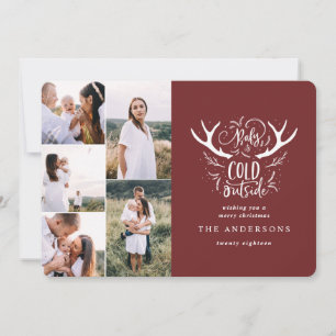 Cartes Pour Fêtes Annuelles Bébé c'est froid cerf multi photo Noël