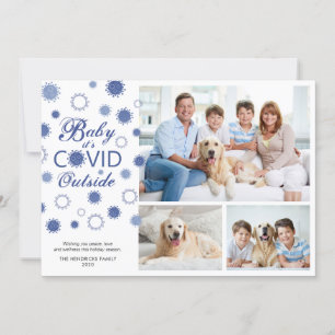 Cartes Pour Fêtes Annuelles BÉBÉ Drôle C'EST COVID DEHORS 3 Photos