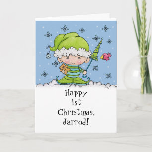 Cartes Pour Fêtes Annuelles Bébé Elf - personnalisé ! Noël de St