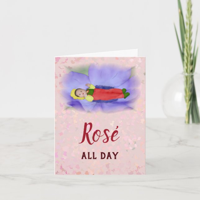 Cartes Pour Fêtes Annuelles Bébé en fleurs (Devant)