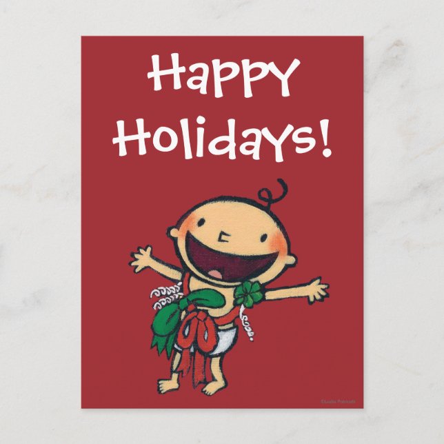 Cartes Pour Fêtes Annuelles Bébé enrobé dans les vaches pour Noël (Devant)