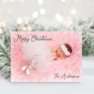 Cartes Pour Fêtes Annuelles Bébé fille Joyeux Noël Photo