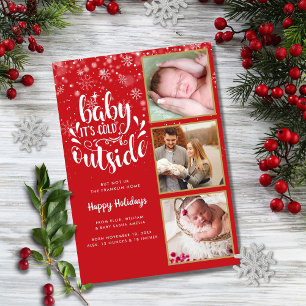 Cartes Pour Fêtes Annuelles Bébé il fait froid dehors 3 Photo Annonce de naiss
