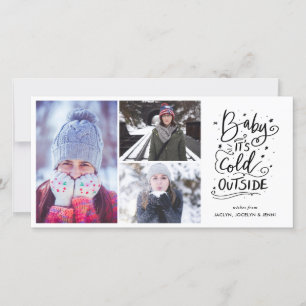 Cartes Pour Fêtes Annuelles Bébé il fait froid dehors Photo de script moderne