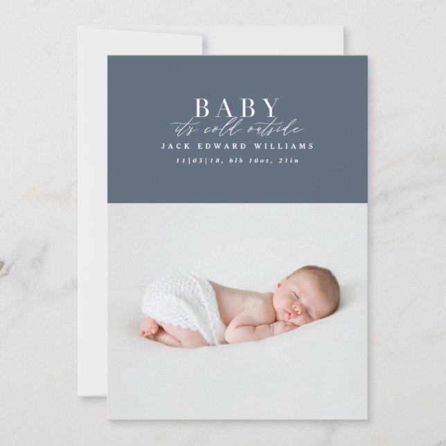 Cartes Pour Fêtes Annuelles Bébé il fait froid dehors première photo de Noël (Devant)