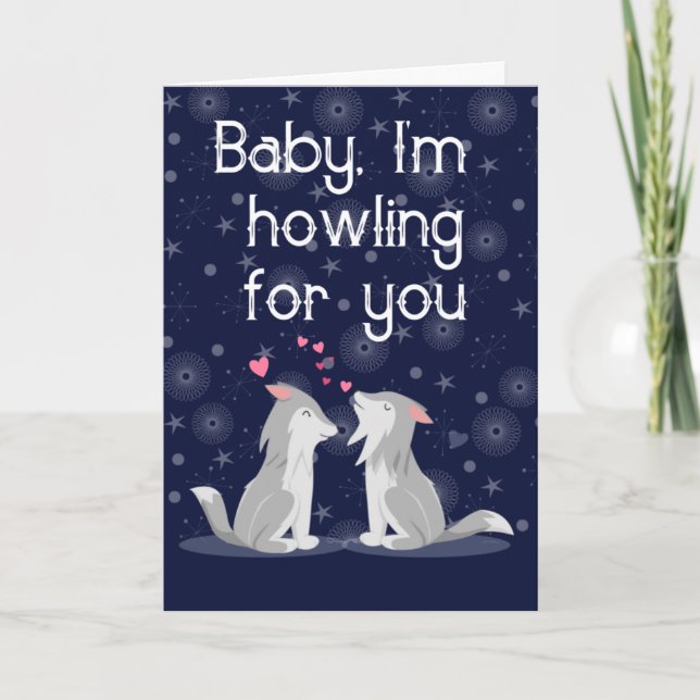 Cartes Pour Fêtes Annuelles Bébé, je vous hurle, Wolves Saint-Valentin (Devant)