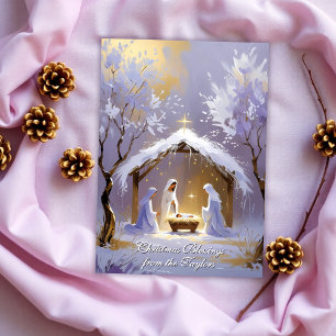 Cartes Pour Fêtes Annuelles Bébé Jésus Écriture Religieuse Noël catholique