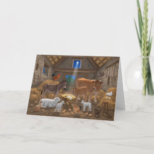 Cartes Pour Fêtes Annuelles Bébé Jésus Manger Nativité de Noël