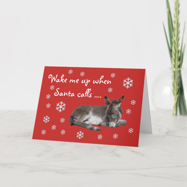 Cartes Pour Fêtes Annuelles Bébé mignon âne rouge Noël (Devant)