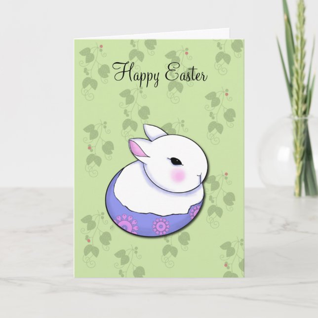 Cartes Pour Fêtes Annuelles Bébé mignon lapin Blessures de Pâques (Devant)