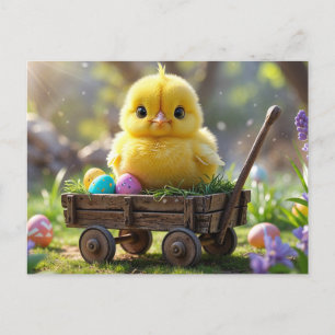 Cartes Pour Fêtes Annuelles Bébé mignon poussette avec oeufs de Pâques et Wago