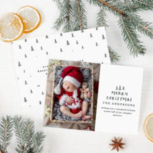 Cartes Pour Fêtes Annuelles bébé noël premier élégant dessin de l'arbre