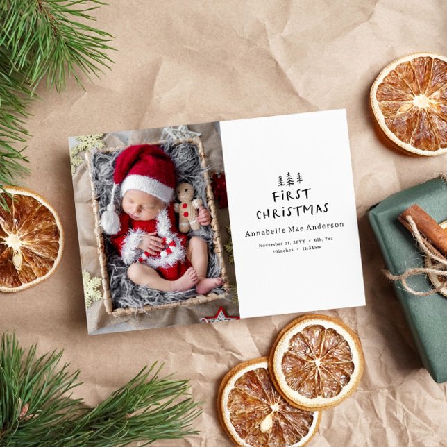 Cartes Pour Fêtes Annuelles bébé noël premier élégant dessin de l'arbre (Créateur téléchargé)