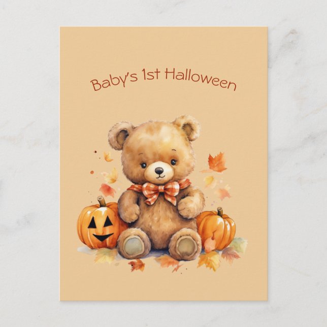 Cartes Pour Fêtes Annuelles Bébé Ours Premier Halloween Salutation (Devant)