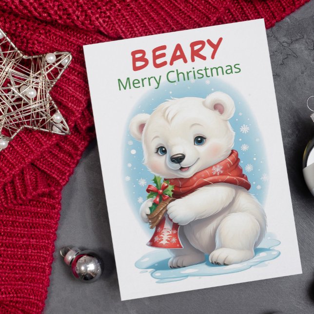 Cartes Pour Fêtes Annuelles Bébé personnalisé Polar Ours Noël (Créateur téléchargé)