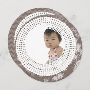 Cartes Pour Fêtes Annuelles Bébé Photo Gray Snowflakes Mon 1er Noël