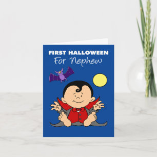 Cartes Pour Fêtes Annuelles Bébé premier Halloween Nephew Cartoon Vampire