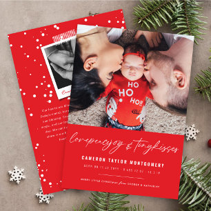 Cartes Pour Fêtes Annuelles Bébé premier Noël minuscule baisers mignon Photo N