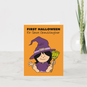 Cartes Pour Fêtes Annuelles Bébé première Halloween Grande sorcière grand-fill