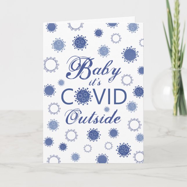 Cartes Pour Fêtes Annuelles BÉBÉ SON COVIN À L'EXTÉRIEUR DE L'Hiver DANGEREUX (Devant)