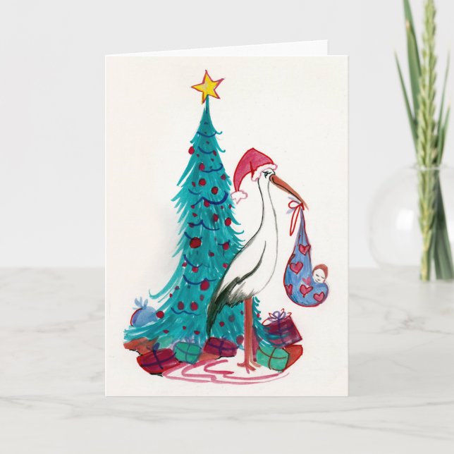 Cartes Pour Fêtes Annuelles Bébé sur le chemin (Devant)