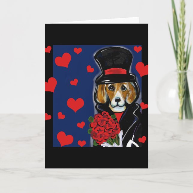 CARTES POUR FÊTES ANNUELLES BÉBÉ VALENTIN BEAGLE (Devant)
