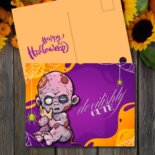 Cartes Pour Fêtes Annuelles Bébé zombie Halloween diaboliquement mignon