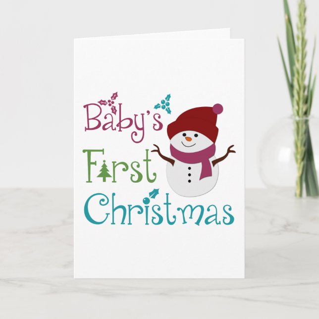 Cartes Pour Fêtes Annuelles Bébés adorables Premier Noël (Devant)