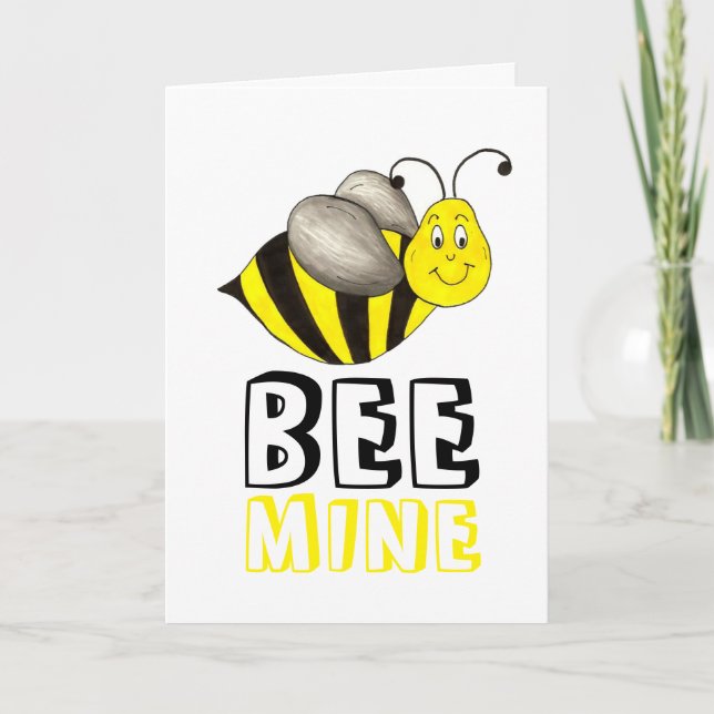 Cartes Pour Fêtes Annuelles Bee (Be) Mine Heureuse Sainte-Valentin Bumblebee H (Devant)