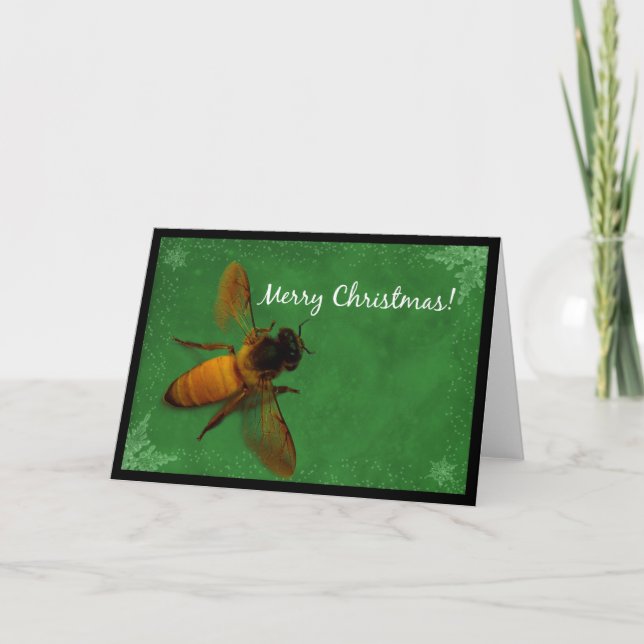 Cartes Pour Fêtes Annuelles Bee de Noël (Devant)