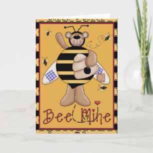 Cartes Pour Fêtes Annuelles Bee Mine Miel Ours Valentine's Day Card d1