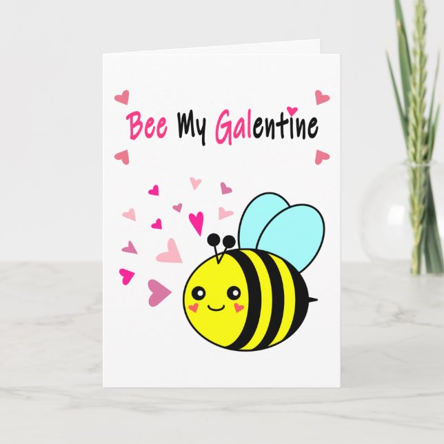 Cartes Pour Fêtes Annuelles Bee My Galentine Cute Valentine's Day (Devant)