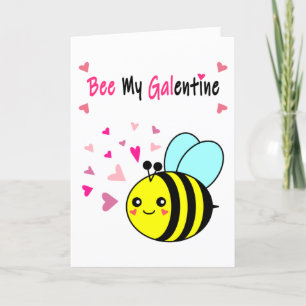 Cartes Pour Fêtes Annuelles Bee My Galentine Cute Valentine's Day