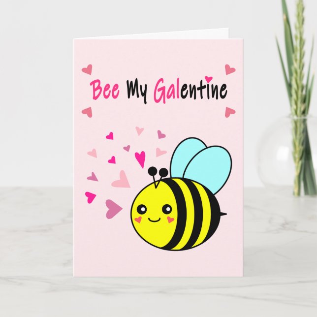 Cartes Pour Fêtes Annuelles Bee My Galentine Cute Valentine's Day (Devant)