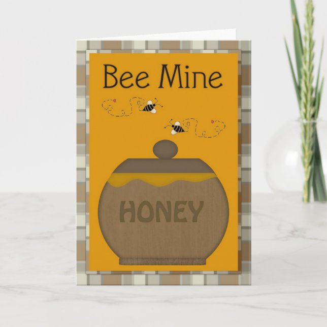 Cartes Pour Fêtes Annuelles Bee My Honey Pot Valentine's Day Greeting Card (Devant)